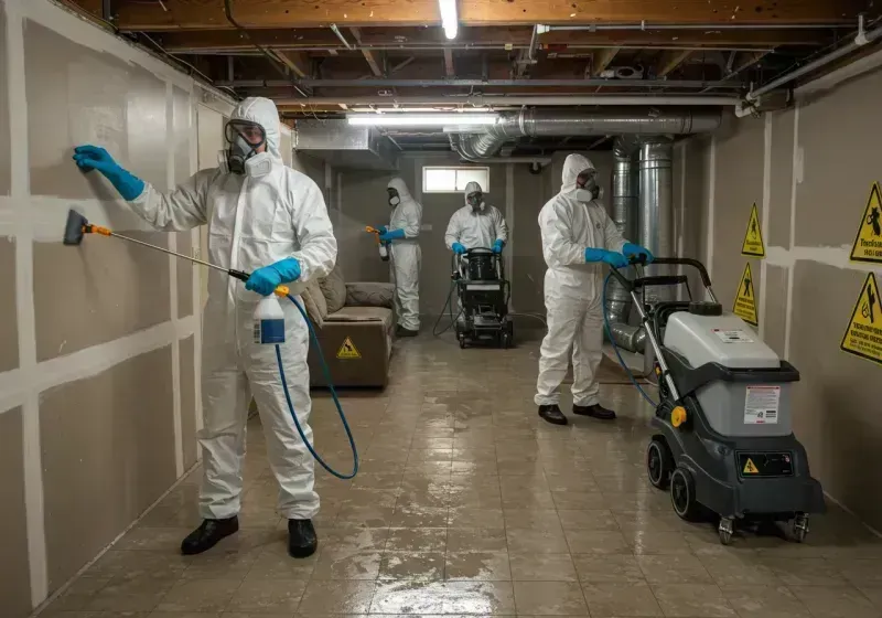 Basement Moisture Removal and Structural Drying process in Frewsburg, NY